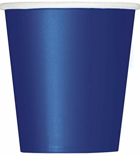 True Navy Blue Solid Paper Cups 9oz Pack of 14 Premium Disposable Drinkware