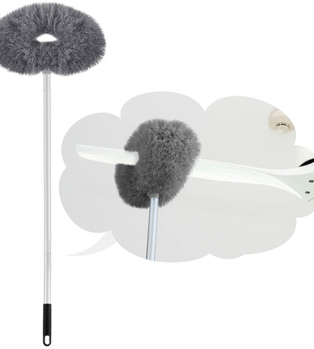 Hoolerry Ceiling Fan Cleaner Duster Microfiber Extendable Pole 13-49.7in Gray