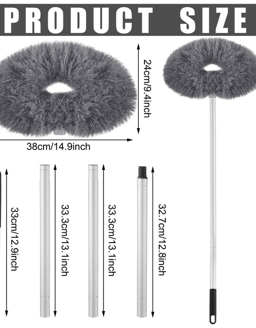 Load image into Gallery viewer, Hoolerry Ceiling Fan Cleaner Duster Microfiber Extendable Pole 13-49.7in Gray
