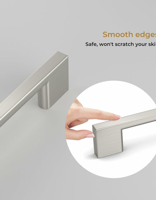 Load image into Gallery viewer, Haliwu 6 Pack Black Cabinet Handles 3-3/4 Inch Hole Center Modern Pulls
