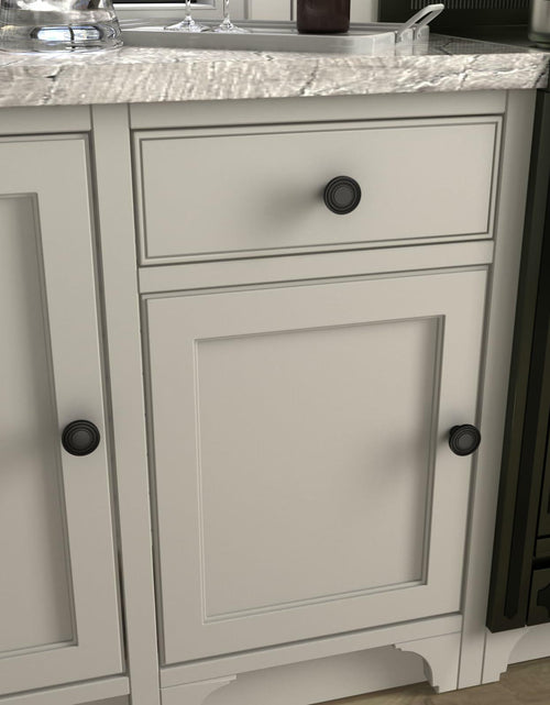 Load image into Gallery viewer, Leulan 10 Pack Zinc Alloy Knurled Cabinet Knobs Matte Black Drawer Hardware
