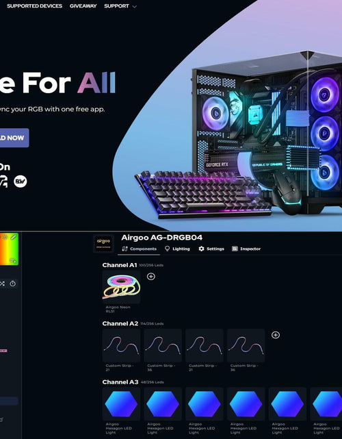Load image into Gallery viewer, airgoo NEON Addressable RGB PC LED Strip 15.75in Diffused Silicon Tube
