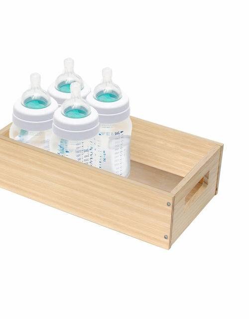 Load image into Gallery viewer, Ligne Collection Baby Bottle Nursery Food Organizer Bin Clear Handles
