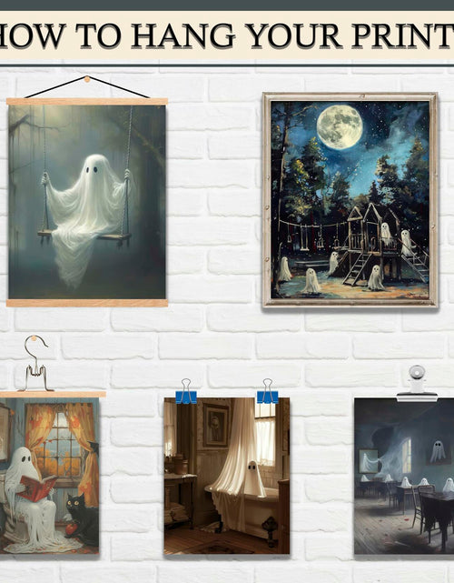 Load image into Gallery viewer, HD WOOD CRAFT Halloween Ghost Wall Art Prints Vintage Posters Unframed
