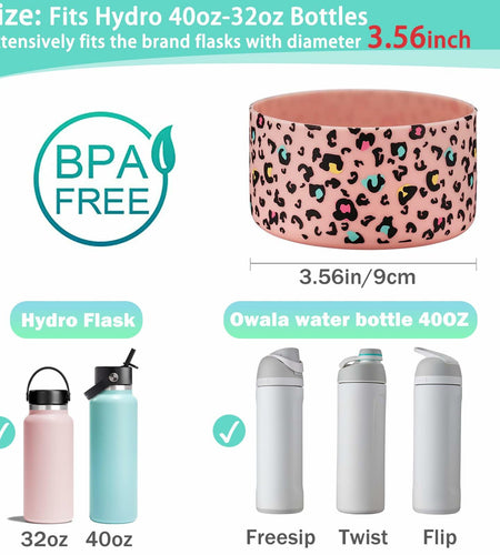 WK IEASON Silicone Base Boot for Hydro Flask 32OZ 40OZ Wide Mouth Black