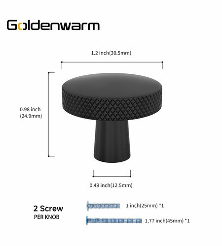 goldenwarm 10 Pack Gold Aluminium Alloy Cabinet Knobs for Drawers