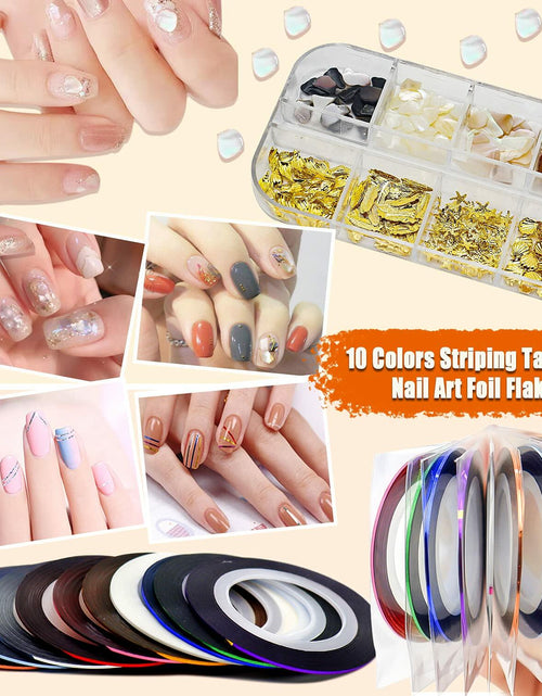 Load image into Gallery viewer, JOYJULY Nail Art Brushes Kit with Rhinestones Stickers Glitters Multi

