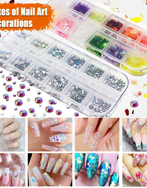 Load image into Gallery viewer, JOYJULY Nail Art Brushes Kit with Rhinestones Stickers Glitters Multi
