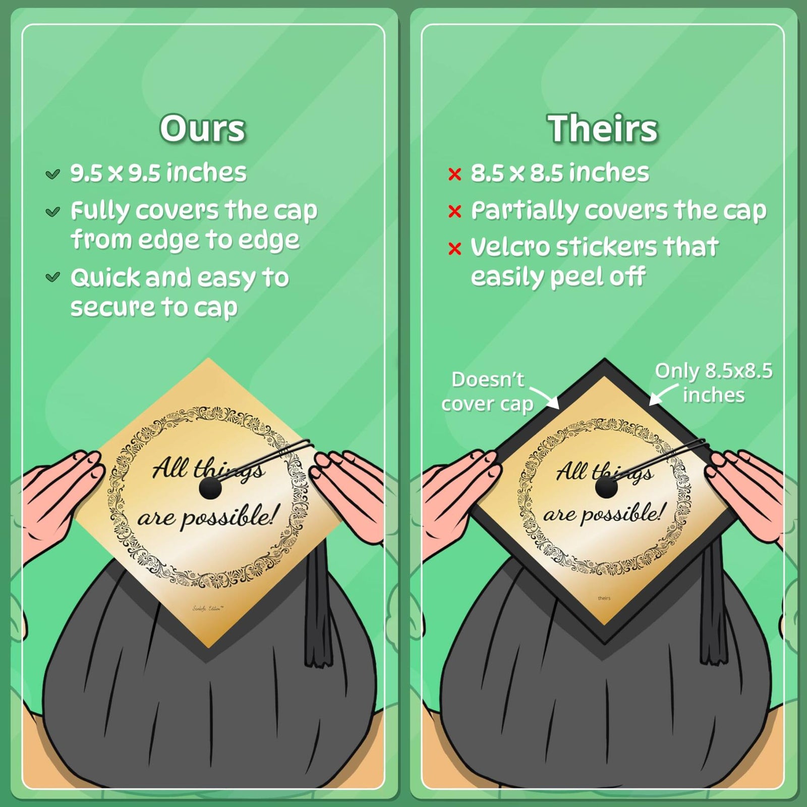 ADVANSYNC Graduation Cap Topper - Weapons Were Formed, They Did Not Prosper