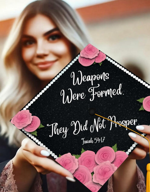 Load image into Gallery viewer, ADVANSYNC Graduation Cap Topper - Weapons Were Formed, They Did Not Prosper
