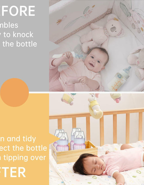 Load image into Gallery viewer, Ligne Collection Baby Bottle Nursery Food Organizer Bin Clear Handles
