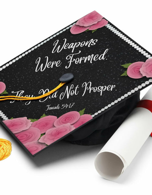 Load image into Gallery viewer, ADVANSYNC Graduation Cap Topper - Weapons Were Formed, They Did Not Prosper
