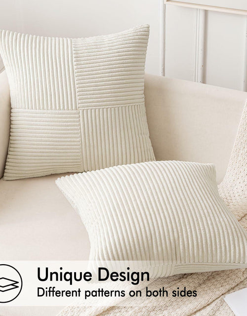 Load image into Gallery viewer, EMEMA Corduroy Boho Throw Pillow Covers 16x16 Olive Green Pack of 2
