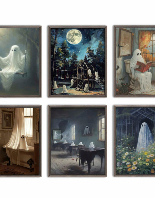 Load image into Gallery viewer, HD WOOD CRAFT Halloween Ghost Wall Art Prints Vintage Posters Unframed
