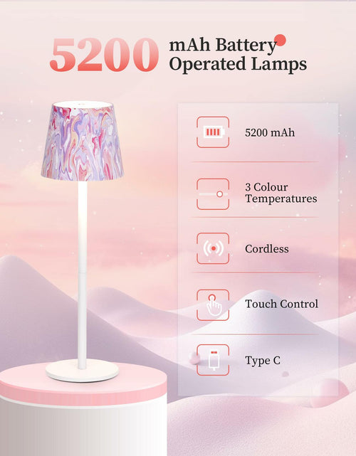 Load image into Gallery viewer, Faithorse Cordless Table Lamp Oil Painting Series Dimmable Pink 5200mAh
