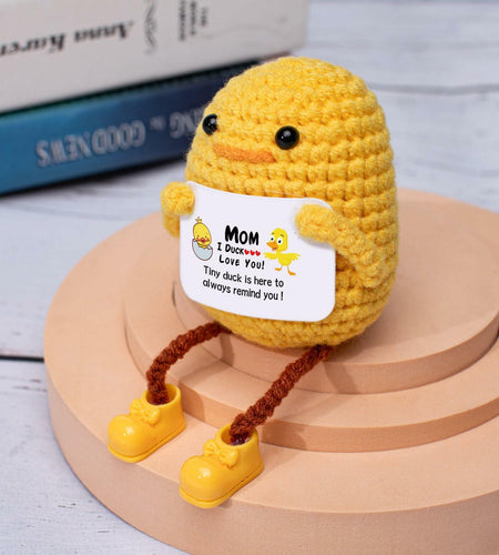 Artlunar Positive Duck Emotional Support Crochet Gift for Mom I Love You