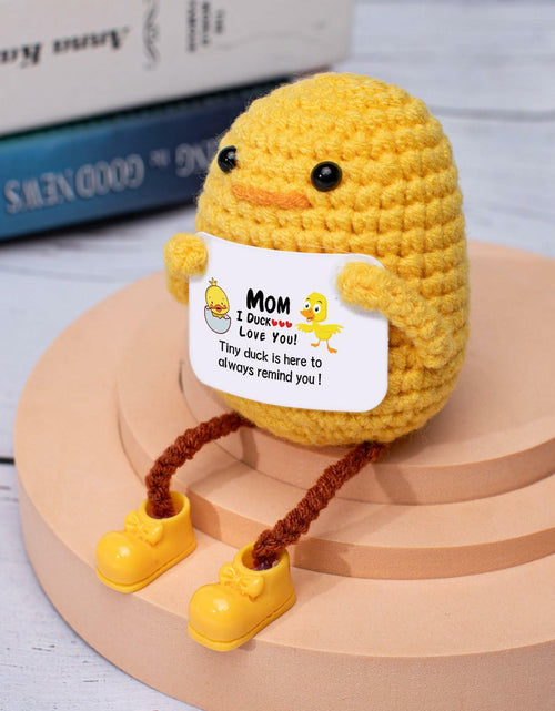 Load image into Gallery viewer, Artlunar Positive Duck Emotional Support Crochet Gift for Mom I Love You
