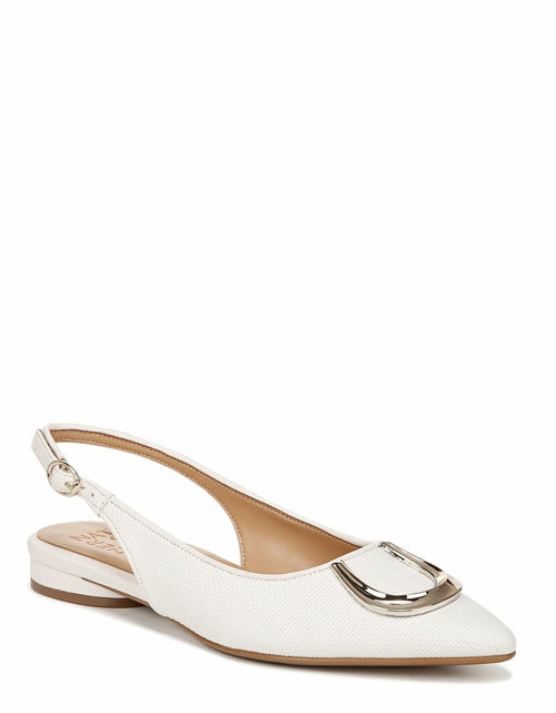Load image into Gallery viewer, Naturalizer Womens Bixby Pointed Toe Slingback Flat Warm White Size 7.5 M
