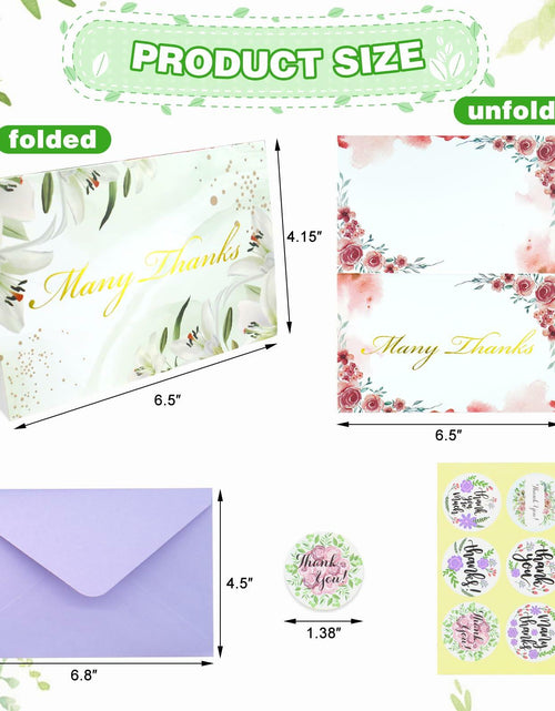 Load image into Gallery viewer, TOPJING 24 Heavy Duty Thank You Cards with Envelopes Gold Foil 4.15x6.5 Inch

