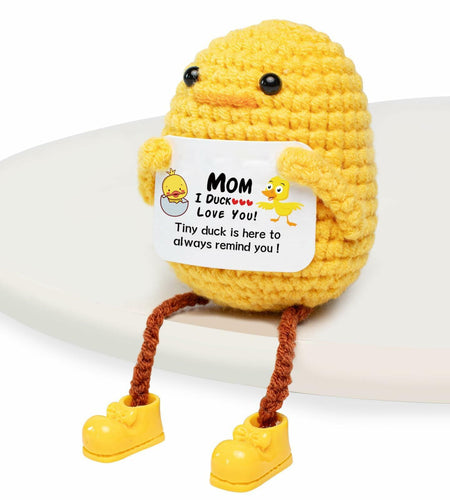 Artlunar Positive Duck Emotional Support Crochet Gift for Mom I Love You