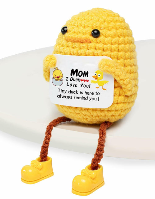 Load image into Gallery viewer, Artlunar Positive Duck Emotional Support Crochet Gift for Mom I Love You
