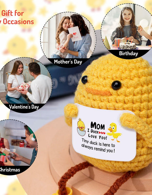 Load image into Gallery viewer, Artlunar Positive Duck Emotional Support Crochet Gift for Mom I Love You
