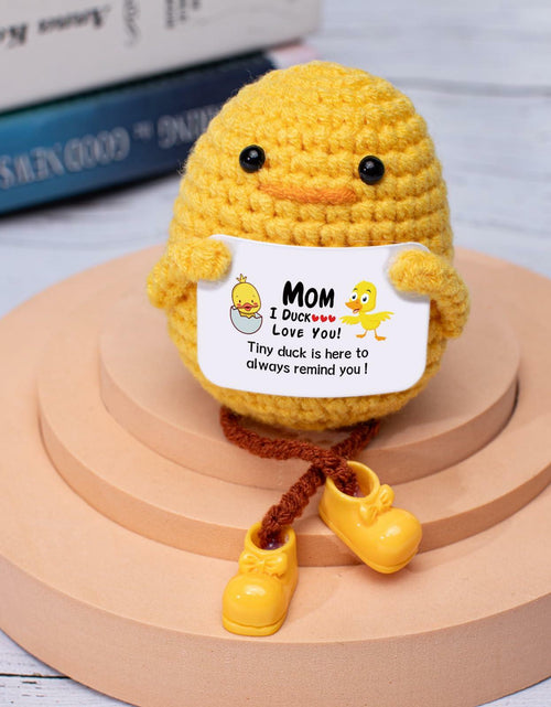Load image into Gallery viewer, Artlunar Positive Duck Emotional Support Crochet Gift for Mom I Love You
