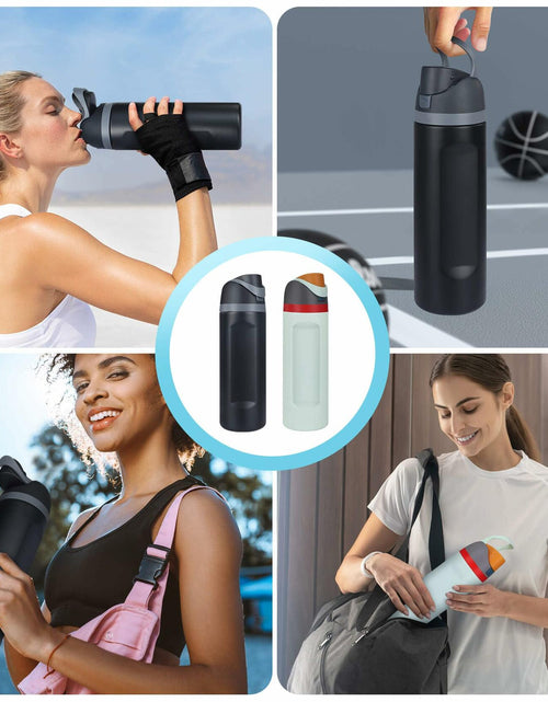 Load image into Gallery viewer, Sports Water Bottle 1L Leakproof Portable Black Gym Outdoor Travel
