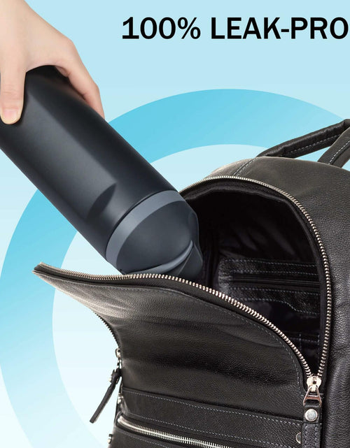 Load image into Gallery viewer, Sports Water Bottle 1L Leakproof Portable Black Gym Outdoor Travel
