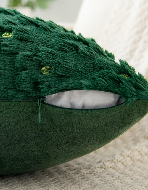 Load image into Gallery viewer, EMEMA Decorative Throw Pillow Covers 18x18 Inch Set of 2 Green Plush Soft
