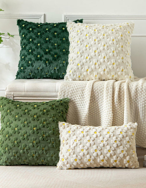 Load image into Gallery viewer, EMEMA Decorative Throw Pillow Covers 18x18 Inch Set of 2 Green Plush Soft
