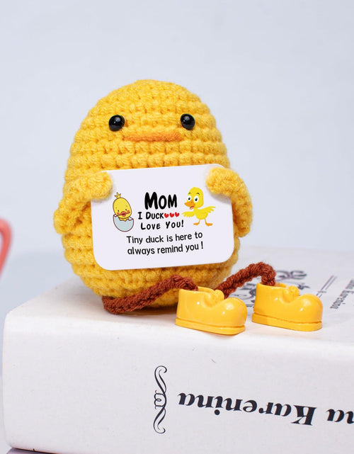 Load image into Gallery viewer, Artlunar Positive Duck Emotional Support Crochet Gift for Mom I Love You
