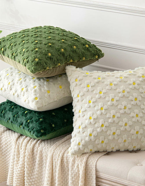 Load image into Gallery viewer, EMEMA Decorative Throw Pillow Covers 18x18 Inch Set of 2 Green Plush Soft
