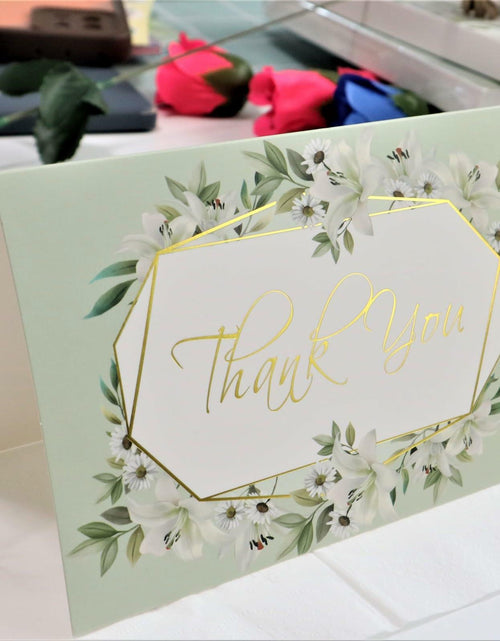 Load image into Gallery viewer, TOPJING 24 Heavy Duty Thank You Cards with Envelopes Gold Foil 4.15x6.5 Inch
