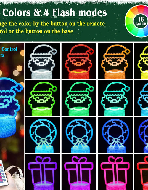 Load image into Gallery viewer, JHXLAMP Christmas Wreath Night Light 16 Color Change Santa Claus Decor

