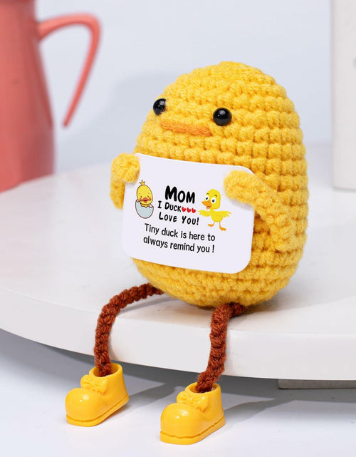 Load image into Gallery viewer, Artlunar Positive Duck Emotional Support Crochet Gift for Mom I Love You
