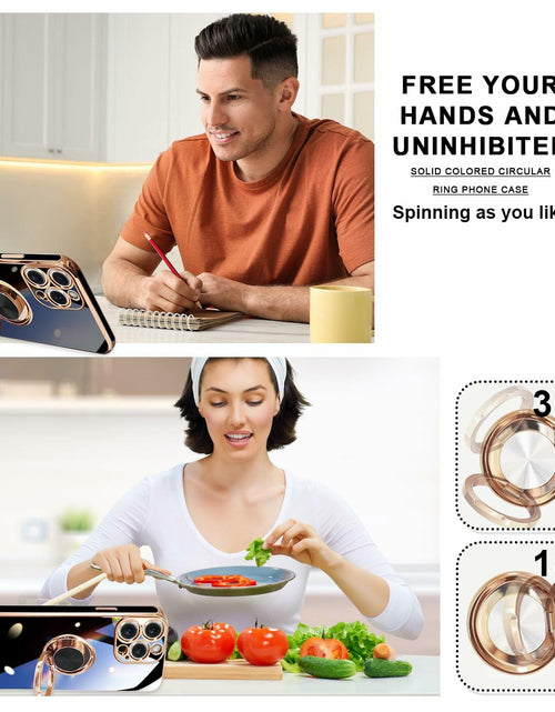 Load image into Gallery viewer, ZHONGHUAJIA iPhone 15 Pro Max Case 360° Rotatable Ring Holder Pink
