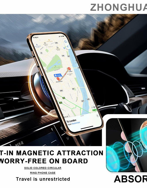 Load image into Gallery viewer, ZHONGHUAJIA iPhone 15 Pro Max Case 360° Rotatable Ring Holder Pink
