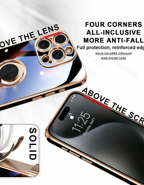 Load image into Gallery viewer, ZHONGHUAJIA iPhone 15 Pro Max Case 360° Rotatable Ring Holder Pink
