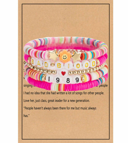 Taylo Sweet 5Pcs Beaded Friendship Bracelets for Women Multi Color