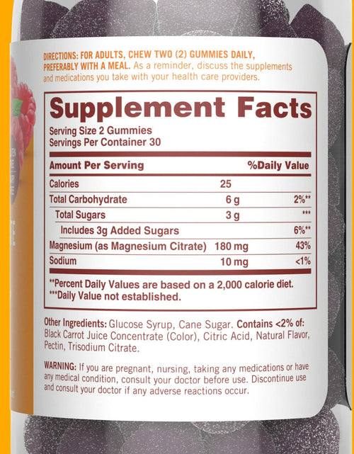 Load image into Gallery viewer, BestBy06/25 Sundown Magnesium Citrate Gummies Raspberry Flavor 60 Count
