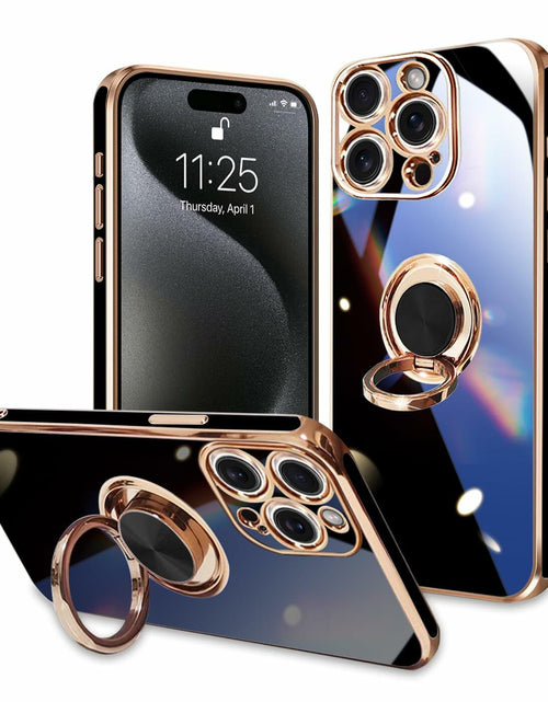 Load image into Gallery viewer, ZHONGHUAJIA iPhone 15 Pro Max Case 360° Rotatable Ring Holder Pink
