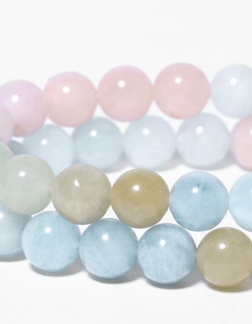 Load image into Gallery viewer, Song Xi Natural Aquamarine 6mm Round Gemstone Beads 60Pcs
