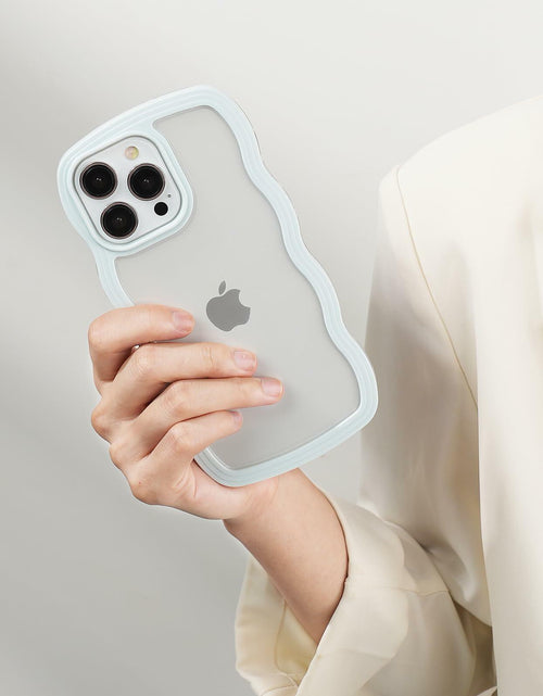Load image into Gallery viewer, Weycolor iPhone 13 Pro Max TPU Shockproof Case Blue Kawaii Curly Wave
