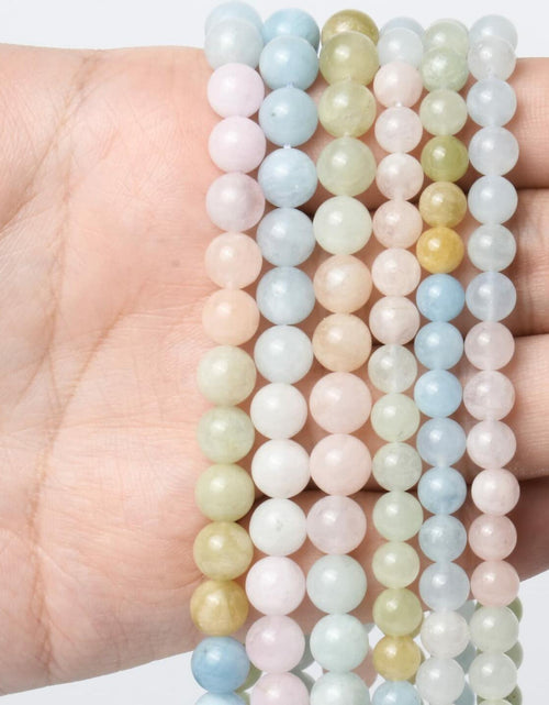 Load image into Gallery viewer, Song Xi Natural Aquamarine 6mm Round Gemstone Beads 60Pcs
