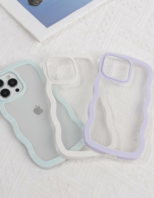 Load image into Gallery viewer, Weycolor iPhone 13 Pro Max TPU Shockproof Case Blue Kawaii Curly Wave
