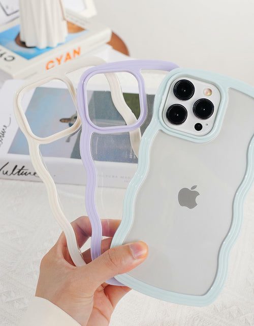 Load image into Gallery viewer, Weycolor iPhone 13 Pro Max TPU Shockproof Case Blue Kawaii Curly Wave
