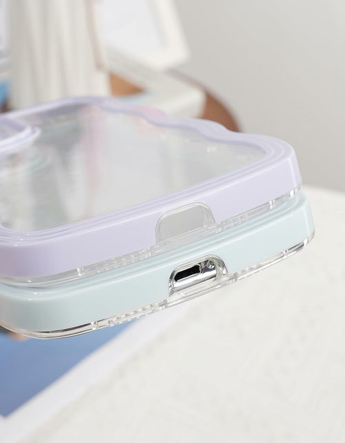 Load image into Gallery viewer, Weycolor iPhone 13 Pro Max TPU Shockproof Case Blue Kawaii Curly Wave
