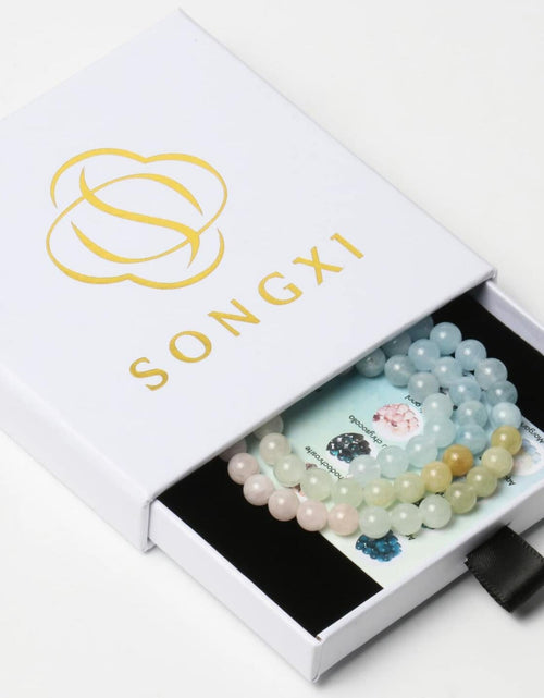 Load image into Gallery viewer, Song Xi Natural Aquamarine 6mm Round Gemstone Beads 60Pcs
