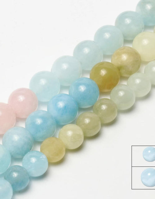 Load image into Gallery viewer, Song Xi Natural Aquamarine 6mm Round Gemstone Beads 60Pcs
